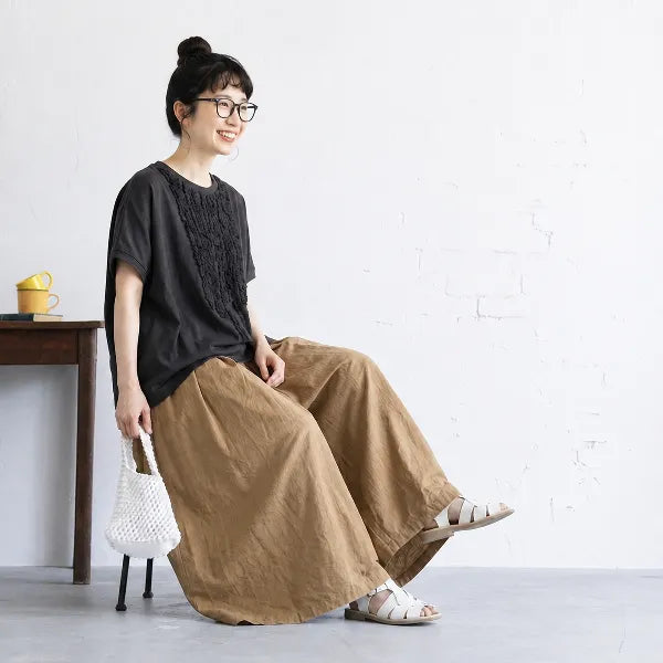 M-XL 半袖 切り替え ノーマルスリーブ レギュラー丈 無地 シンプル