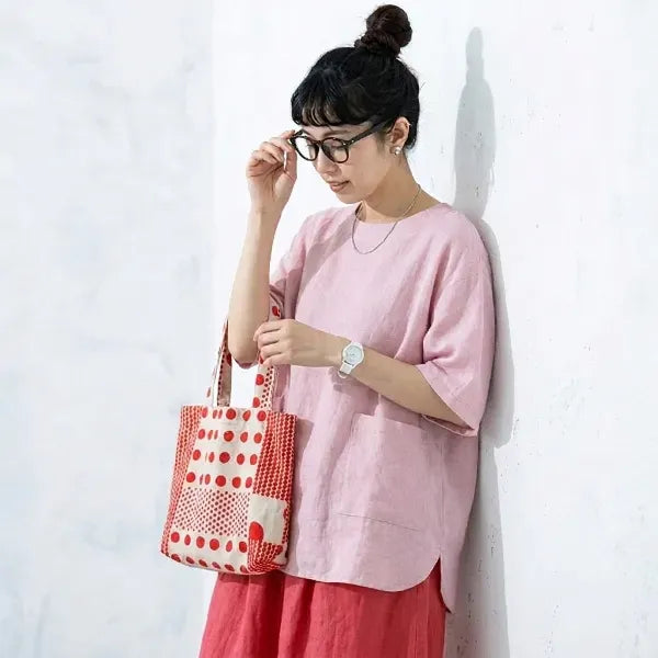 L-2XL ゆるシルエットリネンプルオーバー｜在宅・カフェタイム