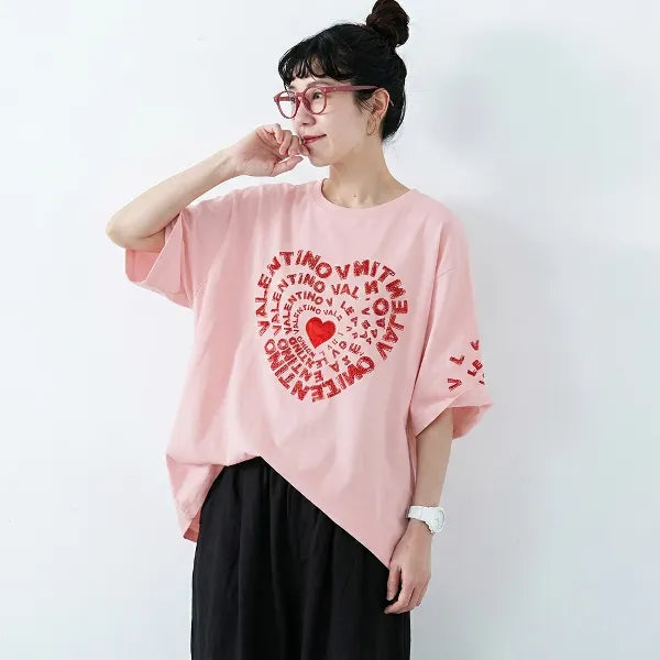 S-3XL プリント アルファベット ラウンドネック 着心地抜群 ゆったり デイリーコーデ ファッション Tシャツ
