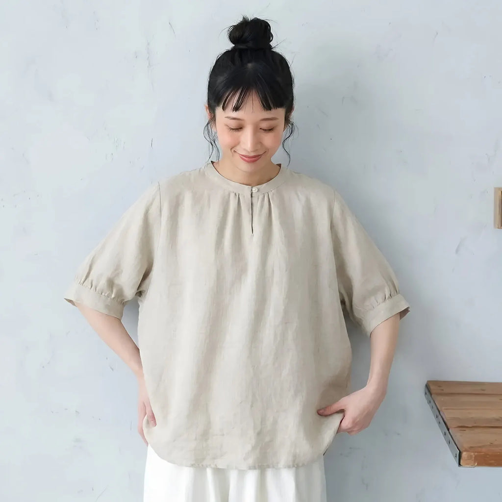 肩の力をぬいて着る、コットンリネンシャツ