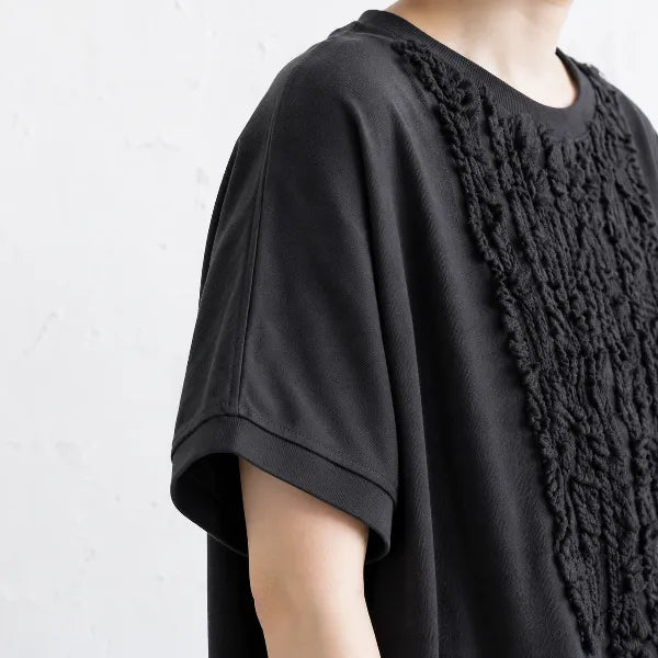 M-XL 半袖 切り替え ノーマルスリーブ レギュラー丈 無地 シンプル
