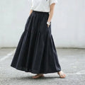 休日コーデ コットンクローズドバック森ガールスカート