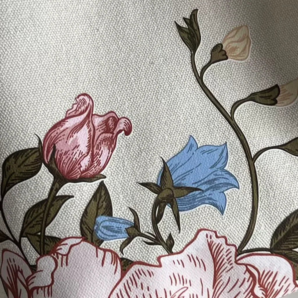 しっかり厚手肩掛けマルシェな草花バッグ