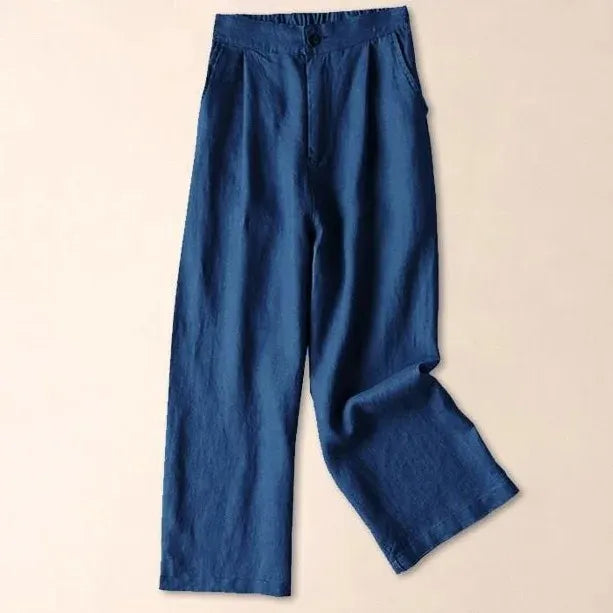 【リネン】S-3XL 無地 ポケット付き アンクル丈（9分丈）軽くて心地よい カジュアルパンツ