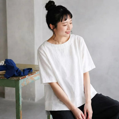 なんでもない日の無地クルーネックTシャツ