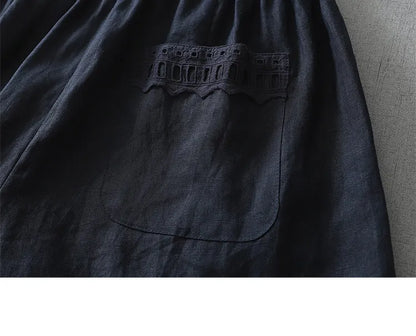 M-2XL レース 切り替え アンクル丈（9分丈） ロング丈 無地 レトロ ガウチョパンツ