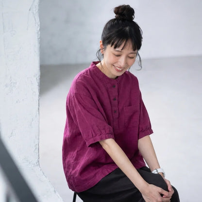 さらりと羽織って、それだけでいい。コットンリネンシャツ。