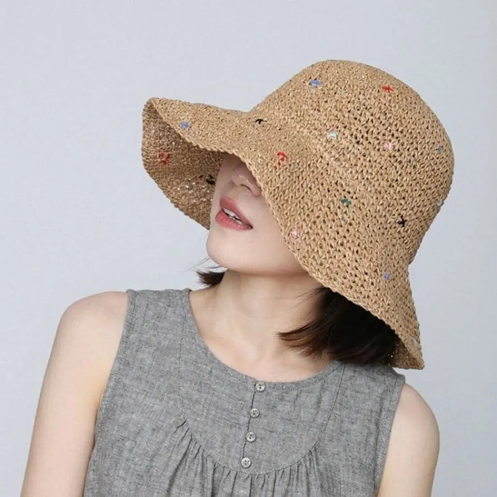 UV対策ブレード刺繍入りハット