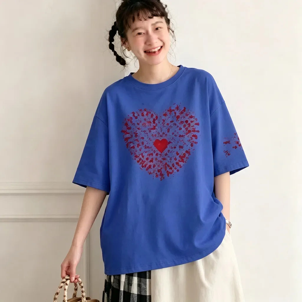S-3XL プリント アルファベット ラウンドネック 着心地抜群 ゆったり デイリーコーデ ファッション Tシャツ