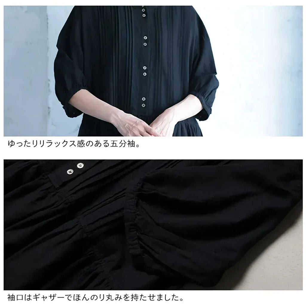 くったりやさしい、リネン仕立てのロングワンピ