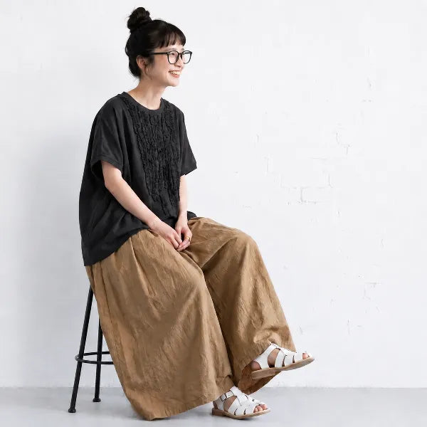 M-XL 半袖 切り替え ノーマルスリーブ レギュラー丈 無地 シンプル