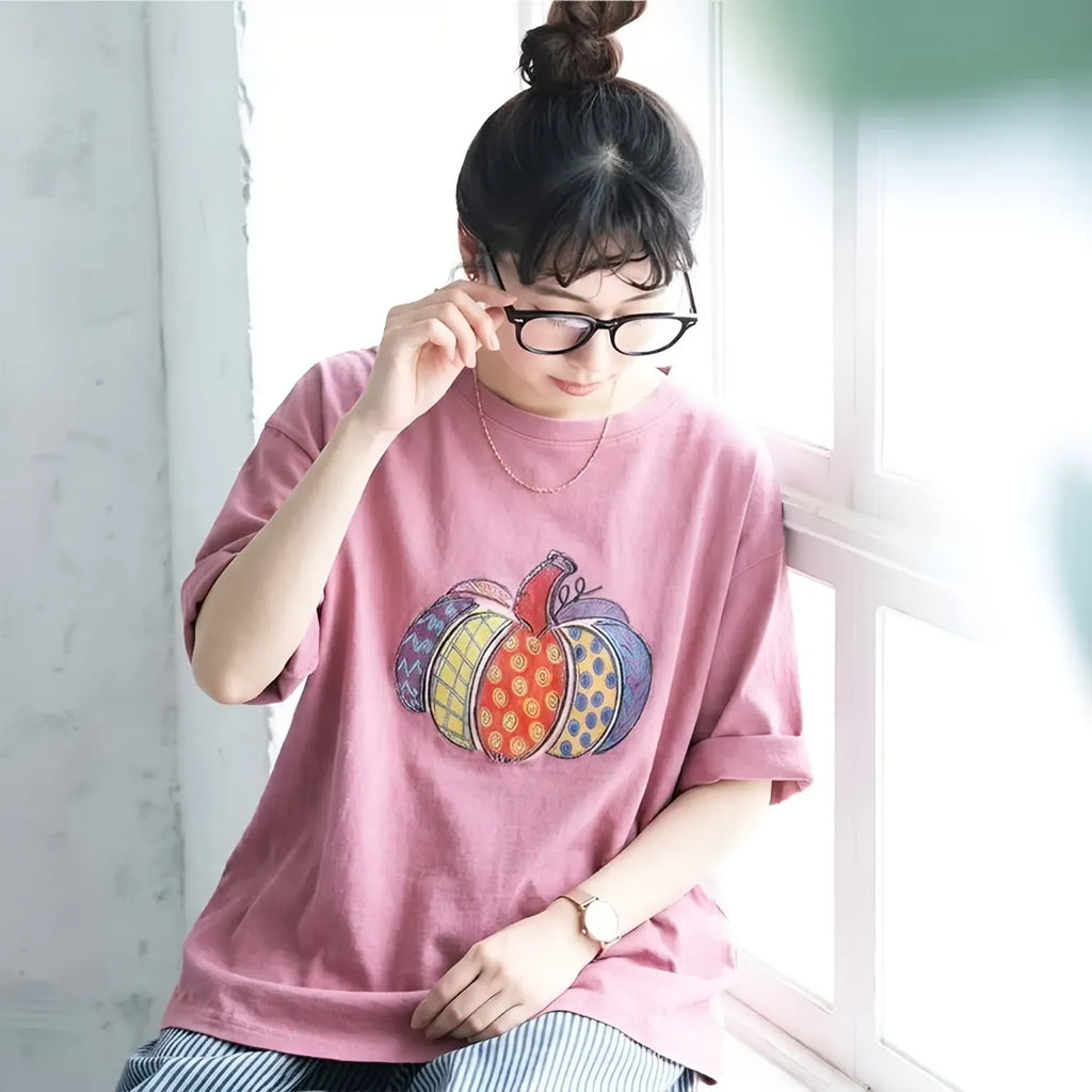 M-3XL ラウンドネック 半袖 プリント カートゥーン ノーマルスリーブ カジュアル Tシャツ