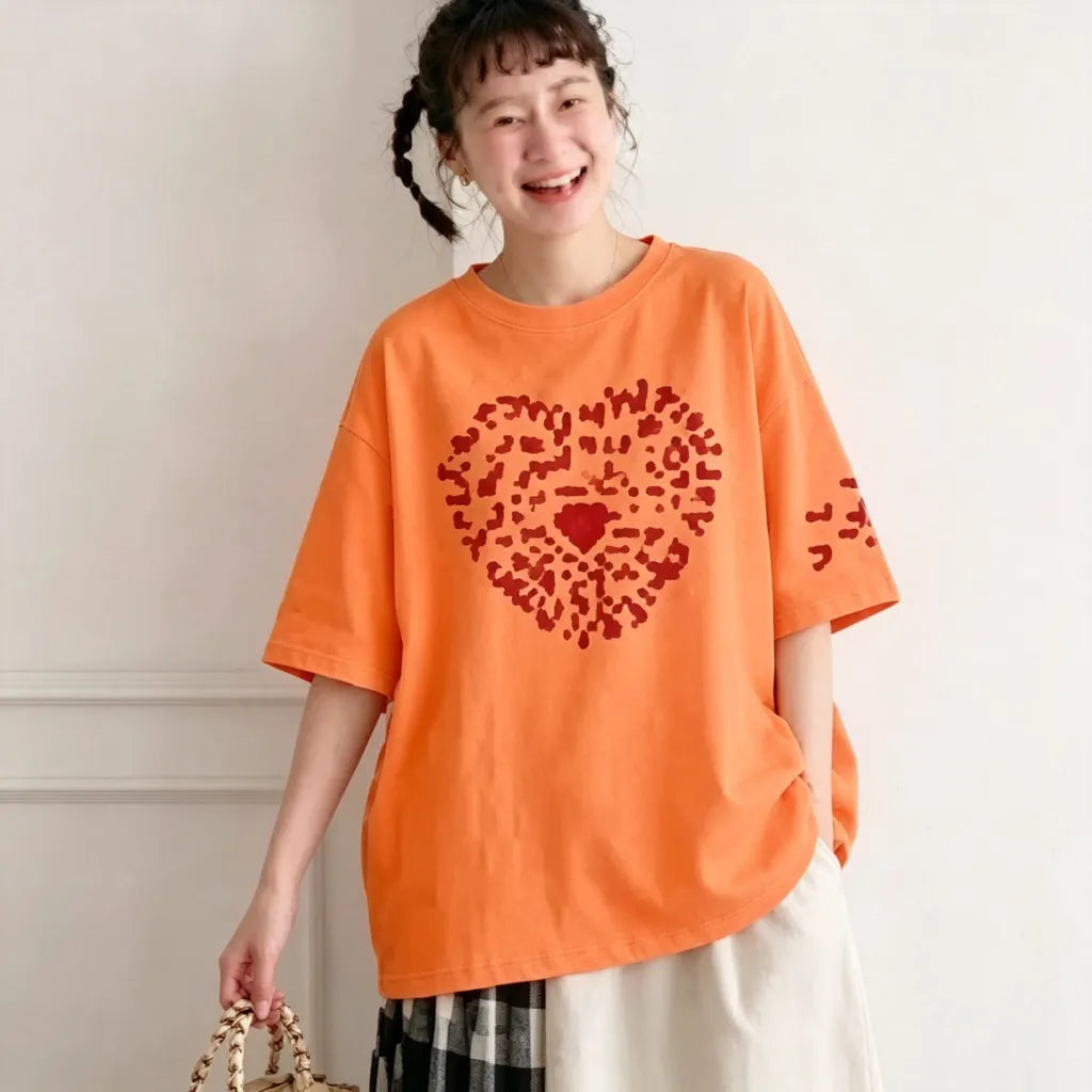 S-3XL プリント アルファベット ラウンドネック 着心地抜群 ゆったり デイリーコーデ ファッション Tシャツ
