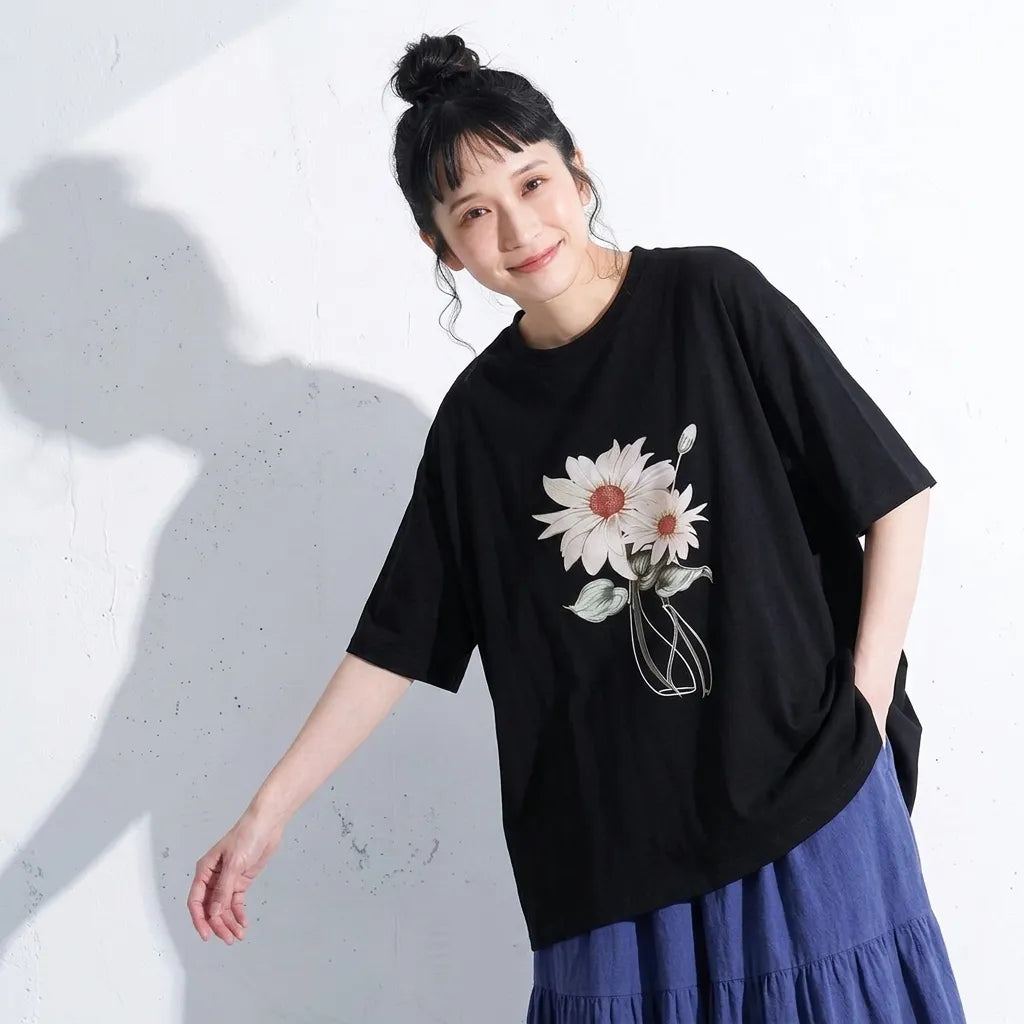 夏の思い出をスケッチした、アンティーク風半袖Tシャツ