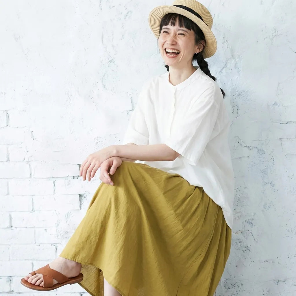 コットン 体型をカバー 森ガール T シャツ