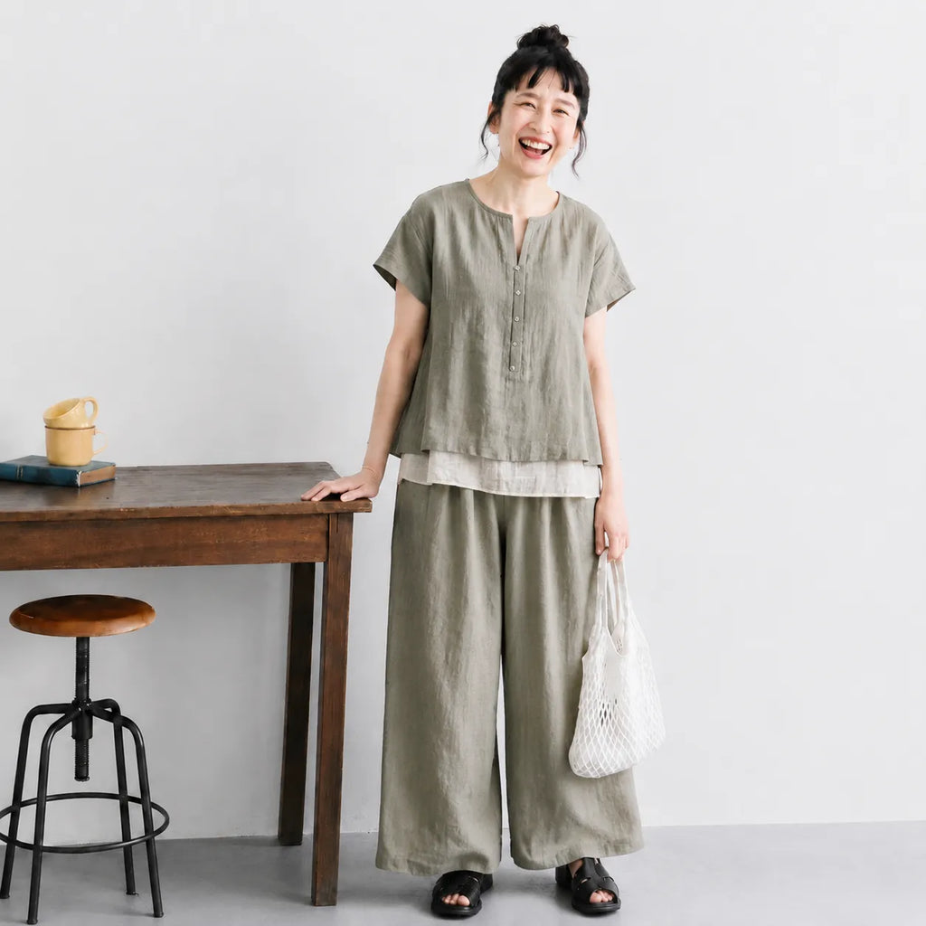【2点セット】体を締め付けないリラックス感あふれるパンツセット
