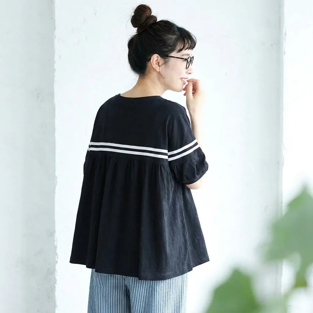 フリー 接触冷感 耐久性 体型をカバー スウィート フリル袖 シャツ