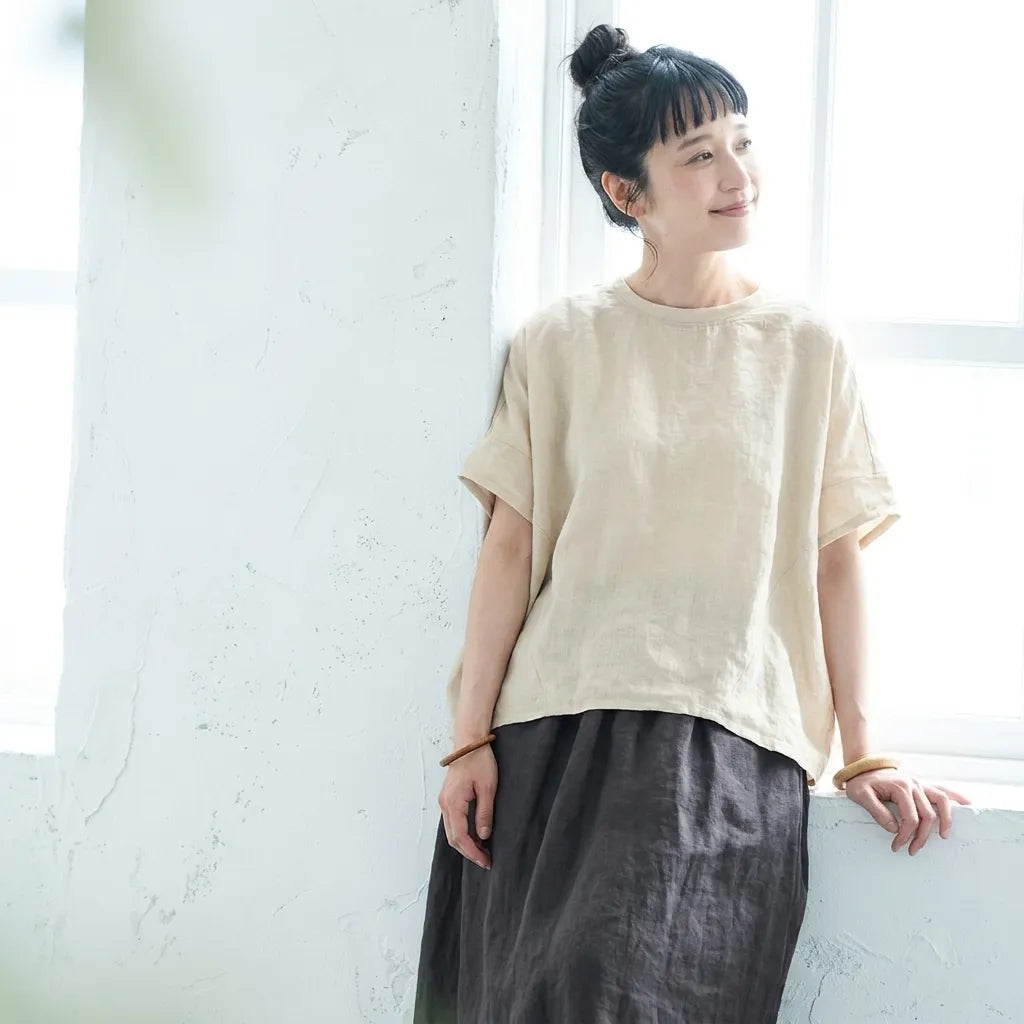 ナチュラル感漂うゆるドルマンTee