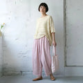 S~XL まるっと可愛い 綿麻万能パンツ 無地 大きめのサイズ感 体型をカバー ガウチョパンツ