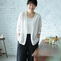 M-3XL 綿麻 通気性良い UVカット 肌触り柔らかい Vネック 日焼け止め服