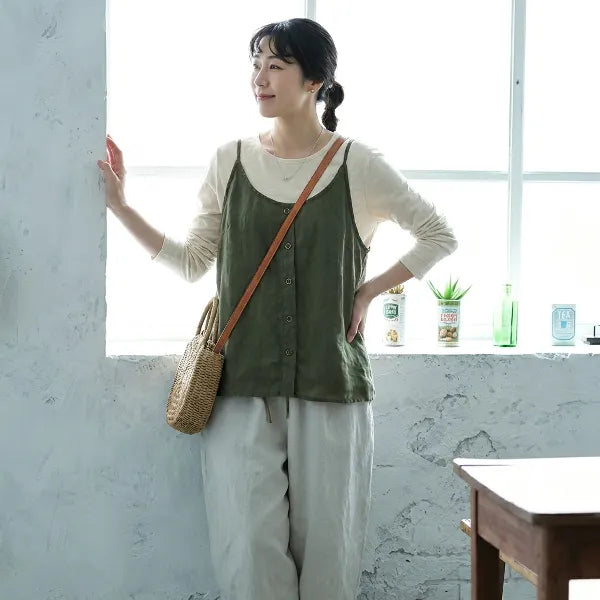 M~3XL コットン 体型をカバー 平日 週末 接触冷感 コーディネート自在 キャミソール