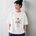 夏の思い出をスケッチした、アンティーク風半袖Tシャツ