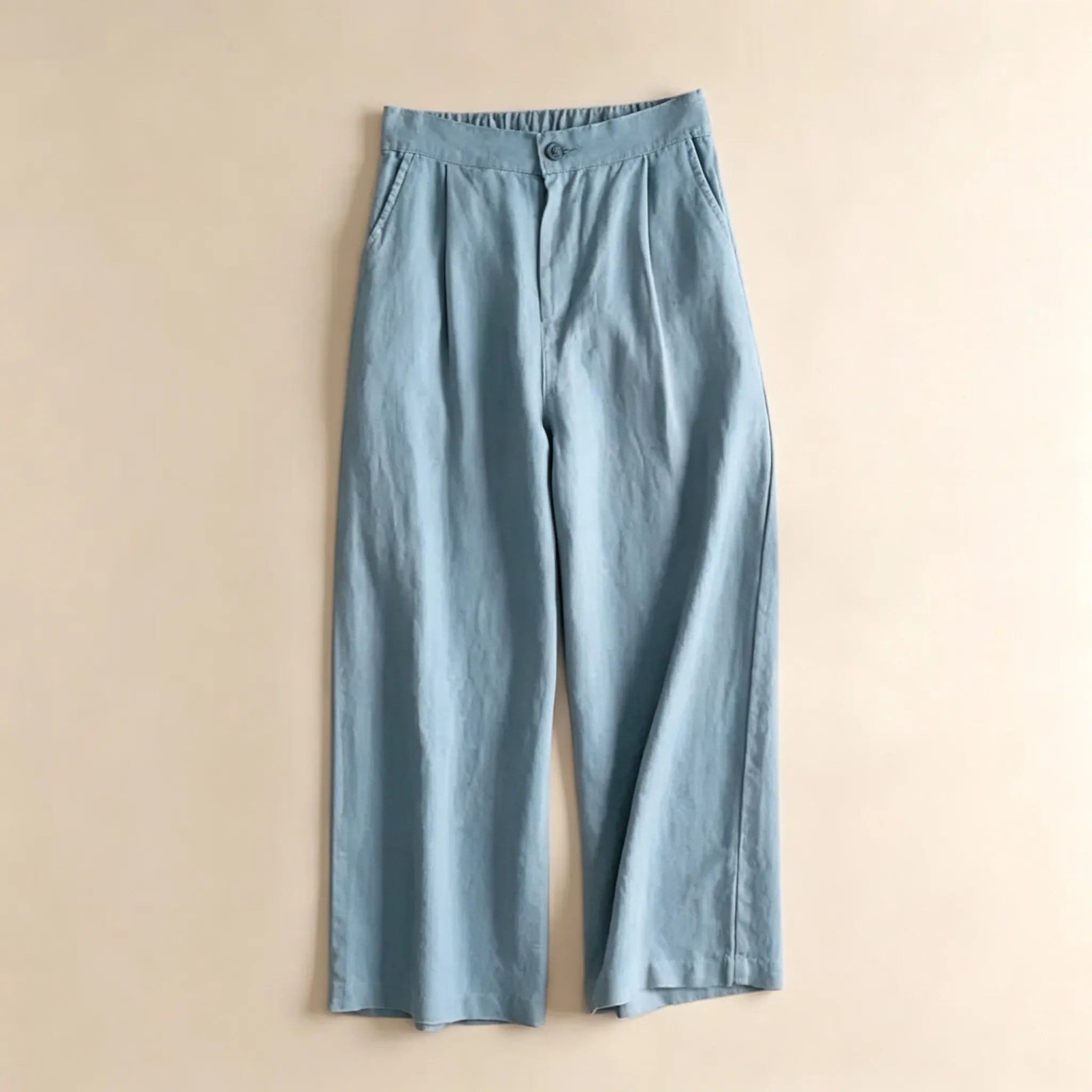 【リネン】S-3XL 無地 ポケット付き アンクル丈（9分丈）軽くて心地よい カジュアルパンツ