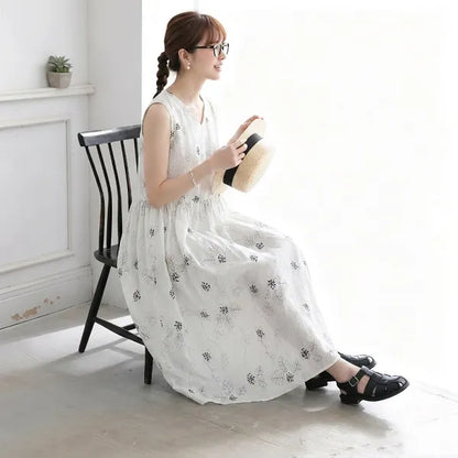 【コットン】M-2XL スリム効果 上品見え 甘めな印象 ナチュラル ワンピース