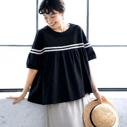 フリー 接触冷感 耐久性 体型をカバー スウィート フリル袖 シャツ
